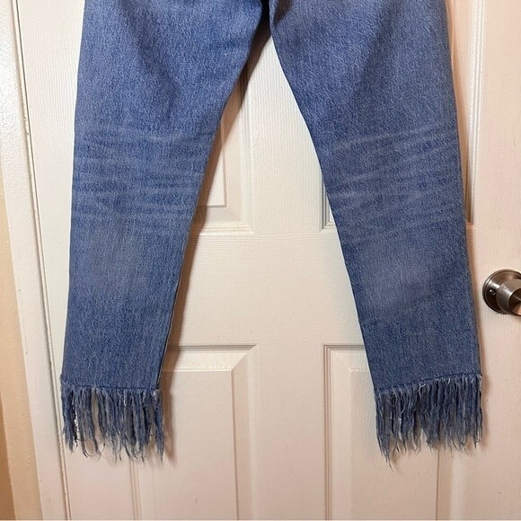 3x1 Womens Fringe Jeans “Stella” Straight Leg Frayed Fringe Button fly Size 25 - Picture 8 of 13